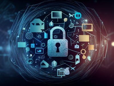 "Locked and Secure: Protecting Your Digital Assets" - A stock photo that showcases the importance of cybersecurity through the use of a lock as a symbol of protection for digital assets.